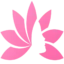 Alternative PinkLady logo featuring pink lotus flower and feminine face profile – minimalist spa design